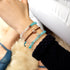 Crabe de mer de cristal | Or rose 18 carats | Bleu | Bracelet Charmballa en macramé